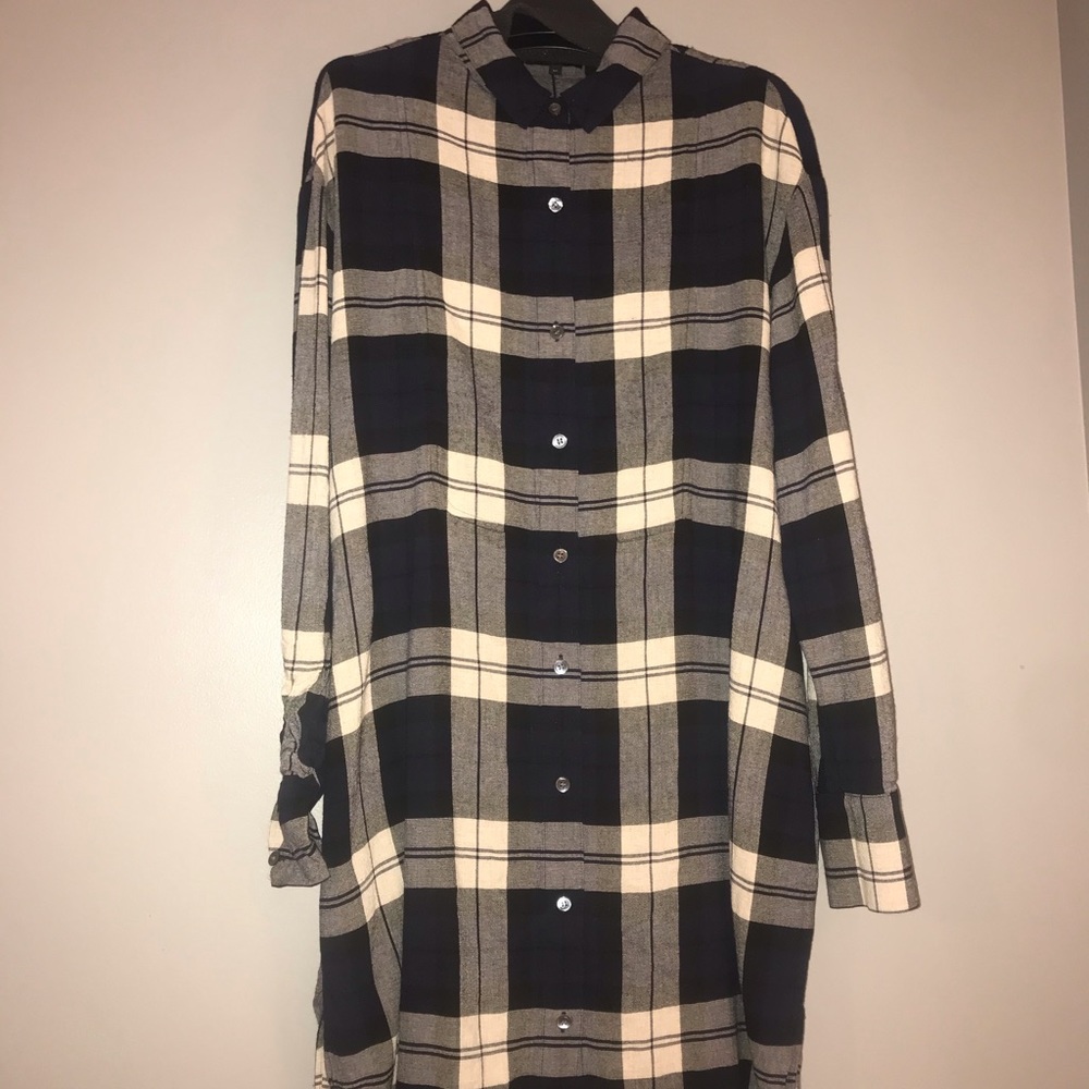 Theory shirt dress plaid